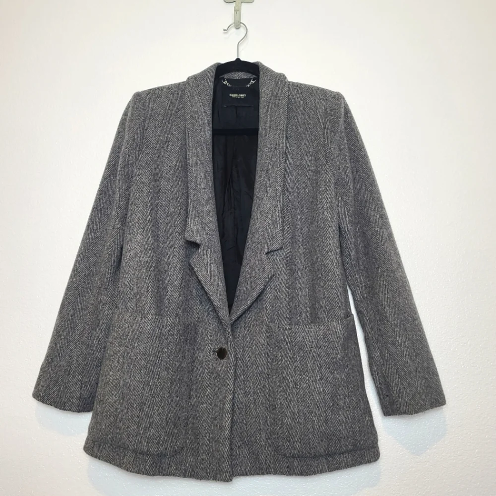 Rachel Comey Loveless Wool Blend Herringbone Blazer Gray Size 4 - Picture 4 of 11